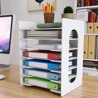 PUNCIA A4 stalak za dokumente, 7 odjeljaka, stolni organizator od PVC materijala, bijeli 1
