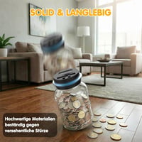 Pup Go digitális persely LCD kijelzővel, 1,8L érmecsaláló, átlátszó elektromos perselypapír 5