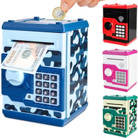 Pup Go elektronikus persely jelszavas pénzgyűjtő gyerekeknek 3+ Camo Blue valós hanghatások nagy kapacitás fiúknak lányoknak 1