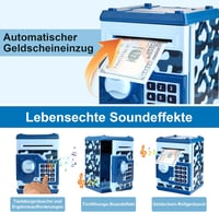 Pup Go elektronikus persely jelszavas pénzgyűjtő gyerekeknek 3+ Camo Blue valós hanghatások nagy kapacitás fiúknak lányoknak 2