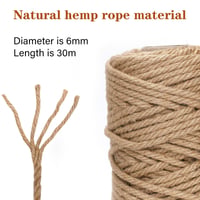 Frânghie de sisal pentru zgâriat PUPAINT 6 mm, 30 metri, sfoară naturală de cânepă pentru pisici, înlocuire pentru stâlpi de zgâriat, grădină, decor, DIY 2