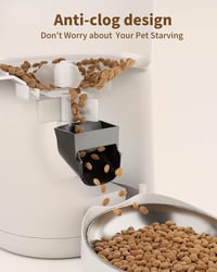 PUPPY KITTY Automata Kisállat Etető 4L WiFi Applikációval - Hangfelvételes Adagoló Macskáknak és Kutyáknak, Napi 1-10 Etetés, Fehér 4