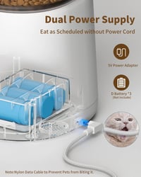 PUPPY KITTY Automata Kisállat Etető 4L WiFi Applikációval - Hangfelvételes Adagoló Macskáknak és Kutyáknak, Napi 1-10 Etetés, Fehér 6