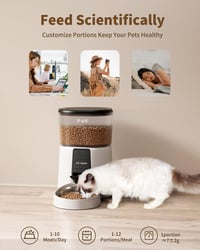 PUPPY KITTY Automata Kisállat Etető 4L WiFi Applikációval - Hangfelvételes Adagoló Macskáknak és Kutyáknak, Napi 1-10 Etetés, Fehér 3