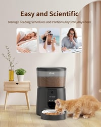 PUPPY KITTY Automata Macska Etető 1080P Kamerával - WiFi Applikációs Vezérlés, Éjjellátó, Rozsdamentes Tál, Napi 1-8 Etetés, 4L Kapacitás - black 8