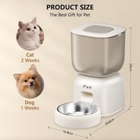 PUPPY KITTY Automata Macska Etető 3L - Rozsdamentes Acél Tállal, 180 Napos Elemélettartam, Hangüzenet Funkció, Napi 4 Etetés, Programozható 7
