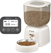 PUPPY KITTY Automata Macska Etető 3L - Rozsdamentes Acél Tállal, 180 Napos Elemélettartam, Hangüzenet Funkció, Napi 4 Etetés, Programozható 1