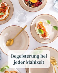 Pure Living Ibiza Kőedény Étkészlet 6 Személyre - 24 Részes Rusztikus Tányér és Tálkészlet Bézs Színben, Mosogatógépben Mosható 4