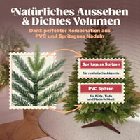Pure Living Premium Műfenyő 120 cm - Élethű Karácsonyfa Fa Állvánnyal és Tárolózsákkal - Sűrű Ágak, Lángálló, Könnyen Összeszerelhető 3