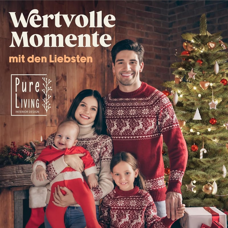 Pure Living Premium Műfenyő 120 cm - Élethű Karácsonyfa Fa Állvánnyal és Tárolózsákkal - Sűrű Ágak, Lángálló, Könnyen Összeszerelhető