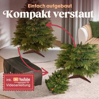 Pure Living Premium Műfenyő 120 cm - Élethű Karácsonyfa Fa Állvánnyal és Tárolózsákkal - Sűrű Ágak, Lángálló, Könnyen Összeszerelhető 5