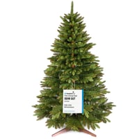 Pure Living Premium umjetni bor 150 cm - Realistična Nordmann jela s gustim granama, drvenim stalkom i vrećom za pohranu, vatrootporan, ne gubi iglice. 1