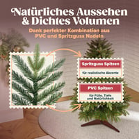 Pure Living Premium Műfenyő 150 cm - Élethű Nordmann Fenyő Sűrű Ágakkal, Fa Állvánnyal és Tárolózsákkal, Lángálló, Tűleveleket Nem Hullató 3