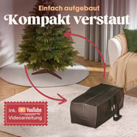 Pure Living Premium Műfenyő 90 cm Élethű Nordmann Fenyő Sűrű Ágakkal, Fa Tartóval és Tárolózsákkal, Lángálló, Beltéri Karácsonyi Dekoráció 5