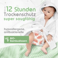PureBorn 128 scutece mărimea 2 (3-6 kg) – Scutece din bambus ultrasorbante, hipoalergenice și moi pentru bebeluși, testate dermatologic, fără scurgeri 2