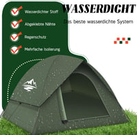 Purebox 2-3 személyes ultralight sátor, vízálló és szélálló kempingezéshez, trekking túrákhoz - Army Green, L 4
