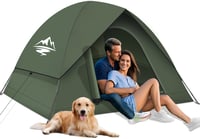 Purebox 2-3 személyes ultralight sátor, vízálló és szélálló kempingezéshez, trekking túrákhoz - Army Green, L 9