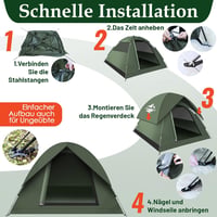 Purebox 2-3 személyes ultralight sátor, vízálló és szélálló kempingezéshez, trekking túrákhoz - Army Green, L 5