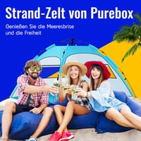 Purebox Automata Strandsátor 2-4 Személyes - UV50+ Védelem, Kétrétegű Szellőzés, Dupla Ajtós Tengerparti Sátor Kempingezéshez, Kertbe, Túráz 8