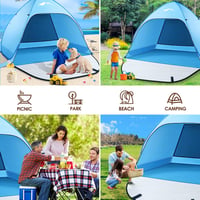 Purebox extra nagy pop-up strandsátor 2-4 személyes vízálló UV védelem 6
