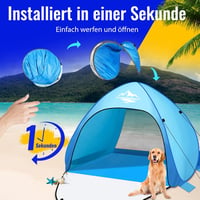 Purebox Pop Up Strand Sátor 3-4 Személyes, UPF 50+ UV Védelemmel, Automatikus Hordozható Napvédő, Kempingezéshez, Családi Kiránduláshoz, Ker 4