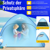 Purebox Pop Up Strand Sátor 3-4 Személyes, UPF 50+ UV Védelemmel, Automatikus Hordozható Napvédő, Kempingezéshez, Családi Kiránduláshoz, Ker 3