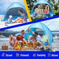 Purebox Strandszátor 3-4 Személyes Pop Up Sátor UV Védelem UPF 50+ Automatikus Hordozható Családi Kemping Strand Kert 9
