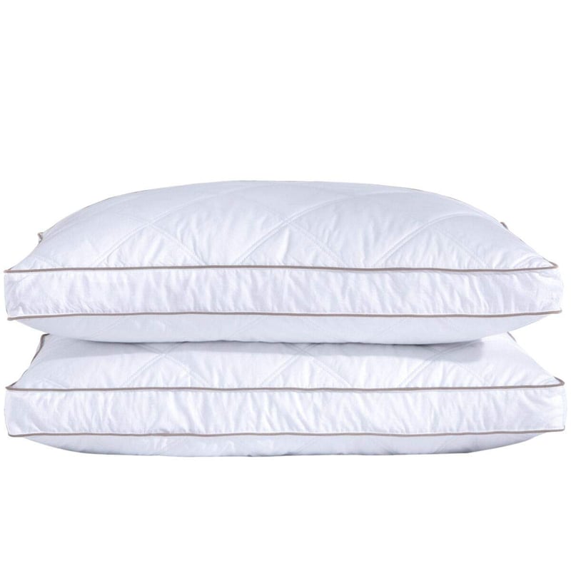puredown Set jastuka od guščjeg perja i paperja - 2 komada jastuka za spavanje srednje tvrdoće, Queen size, s pamučnom navlakom, hotelska kvaliteta