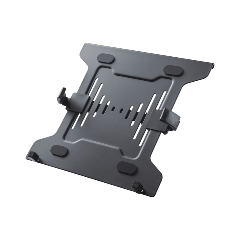 Suport laptop PureMounts pentru braț de monitor de birou VESA 75x75 / 100x100, capacitate portantă max. 9 kg, tavă fixare notebook cu suprafață de 300x225 mm
