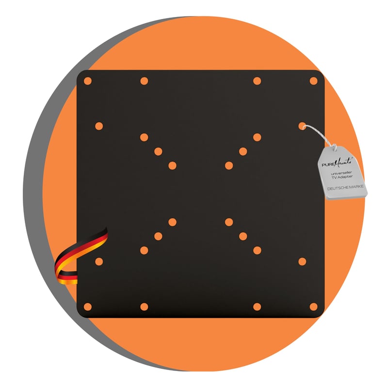 Univerzálny VESA adaptér na TV PureMounts PM-Adapt-A, VESA od 50x50 do 200x200, max. 30 kg, čierny, oceľová montážna doska