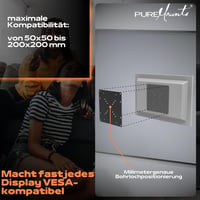 Univerzálny VESA adaptér na TV PureMounts PM-Adapt-A, VESA od 50x50 do 200x200, max. 30 kg, čierny, oceľová montážna doska 3