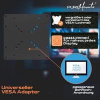 Univerzálny VESA adaptér na TV PureMounts PM-Adapt-A, VESA od 50x50 do 200x200, max. 30 kg, čierny, oceľová montážna doska 2