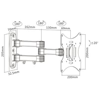 Suport TV de perete PureMounts PM-Basic2-37 pentru ecrane de 58-107 cm (23-42"), VESA 200x200, înclinabil 20°, rotativ 90°, max 30 kg, negru 4
