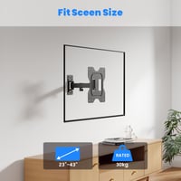 Nástenný držiak na TV PureMounts PM-FM13-200, sklopný a otočný, max. VESA 200x200 mm, 23-43", max. 30 kg – čierny 4