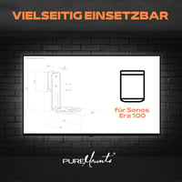 PureMounts PM-SOM-162 Sonos Era 100 fali hangszórótartó - fekete - 2 db 4