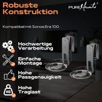 PureMounts PM-SOM-162 Sonos Era 100 fali hangszórótartó - fekete - 2 db 7