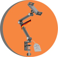 PureMounts Tablet Asztali Tartó 4.7-12.9" 360° Forgatható Silikonpárnás Fekete - Tablet desk mount 1
