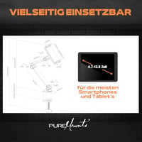 PureMounts Tablet Asztali Tartó 4.7-12.9" 360° Forgatható Silikonpárnás Fekete - Tablet desk mount 4