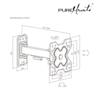 Nástenný držiak na TV PureMounts VESA 100, otočný a sklopný konzolový držiak na televízor 8