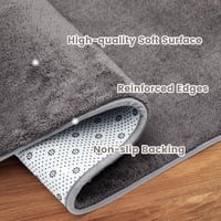 Covor tip ștaier Puremy cu fir scurt, 60x120 cm, gri închis, covor moale pentru living 3