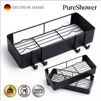 PureShower Kúpeľňová polica bez vŕtania, 2 ks sprchová polička z nehrdzavejúcej ocele, matná — iba police s úchytmi (stav: viď 2. obrázok) 11