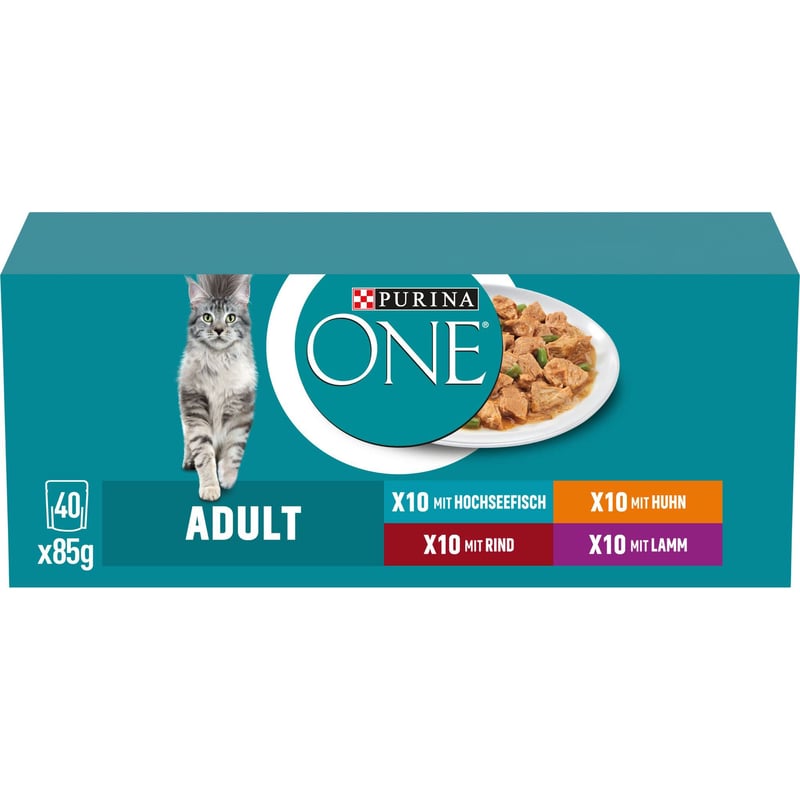 PURINA ONE Adult mokra hrana za mačke, miješani odabir, 40 x 85 g