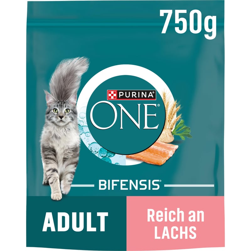 PURINA ONE Bifensis Adult suha hrana za mačke s lososom, 6 x 750 g