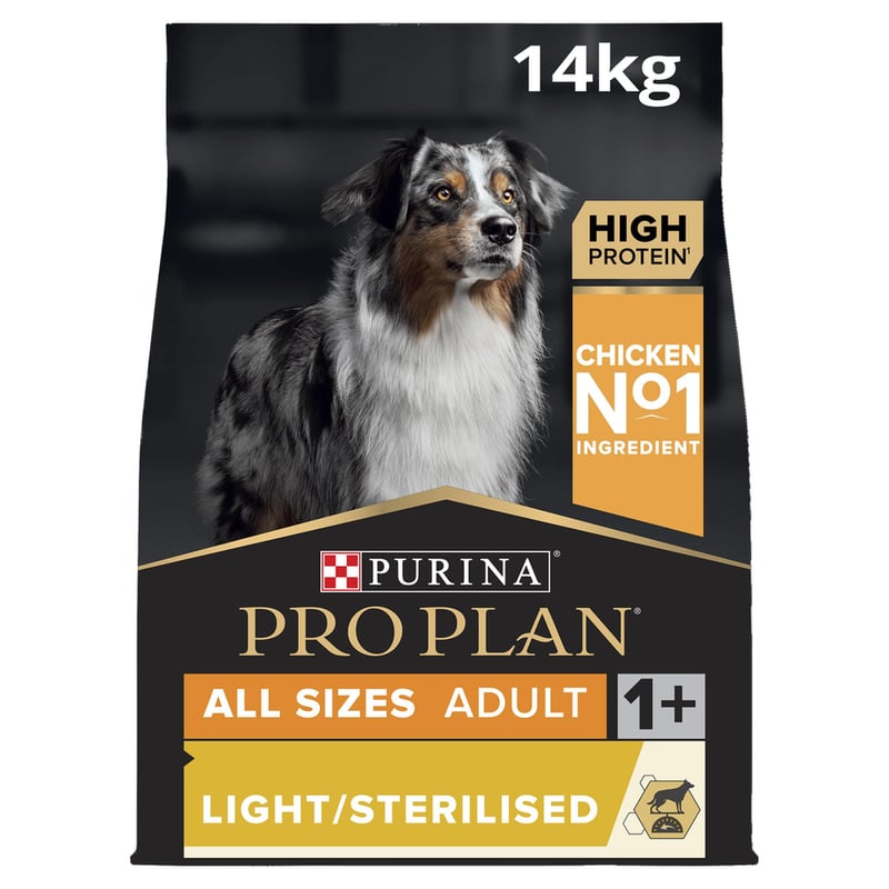 Purina Pro Plan Light/Sterilised granule pre dospelé psy s kuracím mäsom - 14 kg