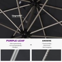 PURPLE LEAF 270x350 cm Aluminium Kerti Napernyő Forgatható Hajtókarral UPF 50+ 5