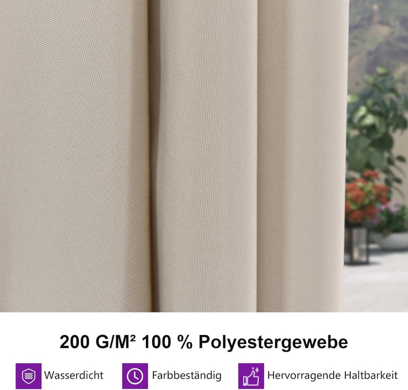 PURPLE LEAF 300x300 cm Négyzet Napernyő Alumínium Kerti Ernyő UV Védelem Teraszra