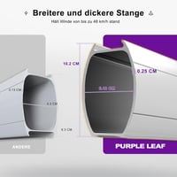 PURPLE LEAF 400cm Forgó Napernyő UV50+ Védelem, Kerti Napernyő Hajtókarral, Szürke 4
