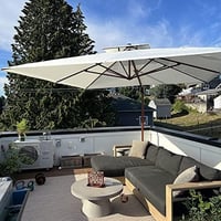 PURPLE LEAF Aluminium Kerti Napernyő 300x400cm Forgatható Dupla Tetős Krém 2
