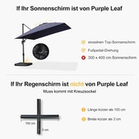 PURPLE LEAF SBLN150 Napernyőtartó 150 kg Terhelhetőség Vízzel vagy Homokkal Tölthető 3