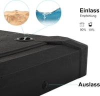 PURPLE LEAF XNBS150 Napernyőtartó Konzolos Napernyőhöz Vízzel Homokkal Tölthető 150kg 4